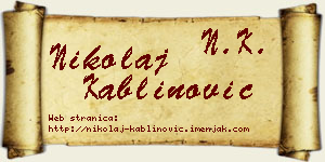 Nikolaj Kablinović vizit kartica